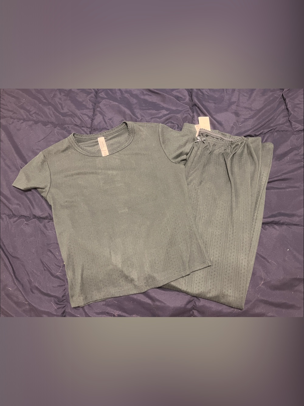 Auden dark green pointelle sleep set